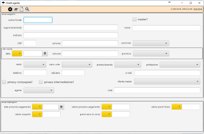 form selezione clienti